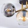 Koyoto Plafondlamp, Kogellampje Goud, Zwart, 3-lichts
