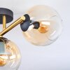 Koyoto Plafondlamp, Kogellampje Goud, Zwart, 3-lichts