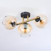 Koyoto Plafondlamp, Kogellampje Goud, Zwart, 3-lichts
