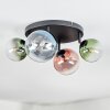 Chehalis Plafondlamp, Kogellampje Blauw, Groen, Duidelijk, Koperkleurig, 4-lichts