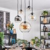Koyoto Hanglamp, Kogellampje, Hanglamp 45 cm Amber, Duidelijk, Rookkleurig, 5-lichts