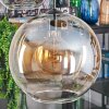 Koyoto Hanglamp, Kogellampje, Hanglamp 45 cm Amber, Duidelijk, Rookkleurig, 5-lichts