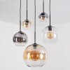 Koyoto Hanglamp, Kogellampje, Hanglamp 45 cm Amber, Duidelijk, Rookkleurig, 5-lichts