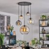 Koyoto Hanglamp, Kogellampje, Hanglamp 45 cm Amber, Duidelijk, Rookkleurig, 5-lichts