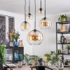 Koyoto Hanglamp, Kogellampje, Hanglamp 45 cm Amber, Duidelijk, 5-lichts