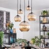 Koyoto Hanglamp, Kogellampje, Hanglamp 45 cm Amber, Duidelijk, 5-lichts