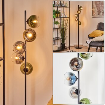 Koyoto Kogellampje, Staande lamp Blauw, Goud, Groen, Duidelijk, Rookkleurig, 5-lichts
