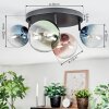 Chehalis Plafondlamp, Kogellampje Blauw, Groen, Duidelijk, Koperkleurig, 4-lichts