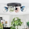 Chehalis Plafondlamp, Kogellampje Blauw, Groen, Duidelijk, Koperkleurig, 4-lichts