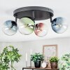 Chehalis Plafondlamp, Kogellampje Blauw, Groen, Duidelijk, Koperkleurig, 4-lichts