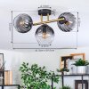 Koyoto Plafondlamp, Kogellampje Goud, Zwart, 3-lichts