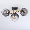 Koyoto Plafondlamp, Kogellampje Goud, Zwart, 3-lichts