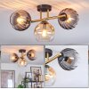 Koyoto Plafondlamp, Kogellampje Goud, Zwart, 3-lichts