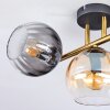 Koyoto Plafondlamp, Kogellampje Goud, Zwart, 3-lichts