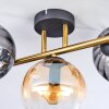 Koyoto Plafondlamp, Kogellampje Goud, Zwart, 3-lichts