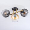Koyoto Plafondlamp, Kogellampje Goud, Zwart, 3-lichts