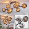 Ripoll Plafondlamp, Kogellampje Chroom, Rookkleurig, 8-lichts