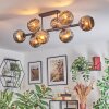 Ripoll Plafondlamp, Kogellampje Chroom, Rookkleurig, 8-lichts