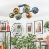 Koyoto Plafondlamp, Kogellampje Blauw, Goud, Groen, 8-lichts