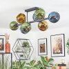 Koyoto Plafondlamp, Kogellampje Blauw, Goud, Groen, 8-lichts