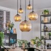 Koyoto Hanglamp, Kogellampje, Hanglamp Amber, 5-lichts