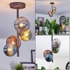 Chehalis Plafondlamp, Kogellampje Blauw, Groen, Koperkleurig, Rookkleurig, 4-lichts