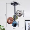 Chehalis Plafondlamp, Kogellampje Blauw, Groen, Koperkleurig, Rookkleurig, 4-lichts