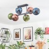 Koyoto Plafondlamp, Kogellampje Blauw, Groen, Koperkleurig, 6-lichts