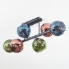 Koyoto Plafondlamp, Kogellampje Blauw, Groen, Koperkleurig, 6-lichts