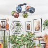 Koyoto Plafondlamp, Kogellampje Blauw, Groen, Koperkleurig, 6-lichts