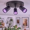 Foren Plafondlamp, Plafondspot LED Zwart, 3-lichts, Kleurwisselaar