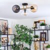 Koyoto Plafondlamp, Kogellampje Goud, Zwart, 3-lichts