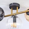 Koyoto Plafondlamp, Kogellampje Goud, Zwart, 3-lichts