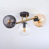 Koyoto Plafondlamp, Kogellampje Goud, Zwart, 3-lichts