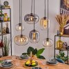Apedo Hanglamp, Hanglamp Amber, Duidelijk, Rookkleurig, 6-lichts