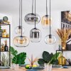 Apedo Hanglamp, Hanglamp Amber, Duidelijk, Rookkleurig, 6-lichts