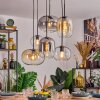 Apedo Hanglamp, Hanglamp Amber, Duidelijk, Rookkleurig, 6-lichts