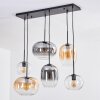 Apedo Hanglamp, Hanglamp Amber, Duidelijk, Rookkleurig, 6-lichts