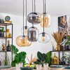 Apedo Hanglamp, Hanglamp Amber, Duidelijk, Rookkleurig, 6-lichts