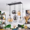 Apedo Hanglamp, Hanglamp Amber, Duidelijk, Rookkleurig, 6-lichts