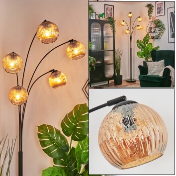 Ripoll Kogellampje, Staande lamp Amber, 5-lichts