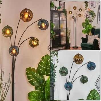Ripoll Kogellampje, Staande lamp Blauw, Goud, Groen, 5-lichts
