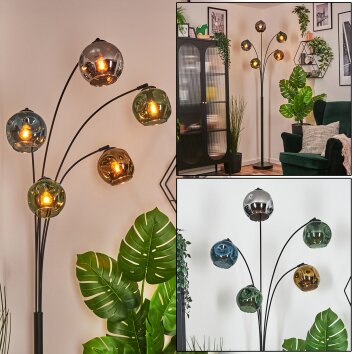 Ripoll Kogellampje, Staande lamp Blauw, Chroom, Goud, Groen, Rookkleurig, 5-lichts