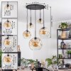 Ripoll Hanglamp, Kogellampje, Hanglamp Amber, Duidelijk, 5-lichts
