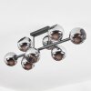 Koyoto Plafondlamp, Kogellampje Chroom, Rookkleurig, 8-lichts