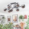 Koyoto Plafondlamp, Kogellampje Chroom, Rookkleurig, 8-lichts