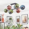 Koyoto Plafondlamp, Kogellampje Blauw, Groen, Koperkleurig, 8-lichts
