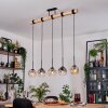 Ripoll Hanglamp, Kogellampje, Hanglamp Natuurlijke kleuren, Zwart, 5-lichts