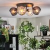 Koyoto Plafondlamp, Kogellampje Amber, Duidelijk, Rookkleurig, 4-lichts