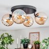 Koyoto Plafondlamp, Kogellampje Amber, 4-lichts